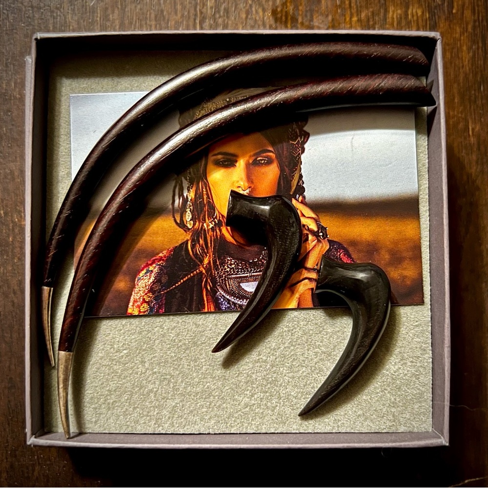 0g Rosewood/Buffalo horn tapers / 2 pairs